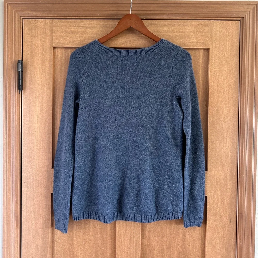 Abercrombie & Fitch Wool Blend Navy Pullover Crewneck Sweater size M - Picture 8 of 11